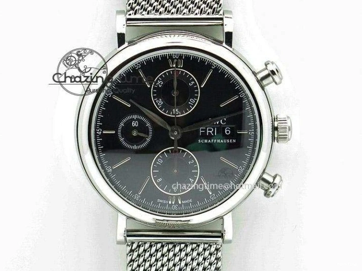 MIROTIME 0327 Breathable Portofino IW356501 SS V3 MK 1:1 Best Edition White Dial Gold Markers On SS Mesh Bracelet MIYOTA 7197